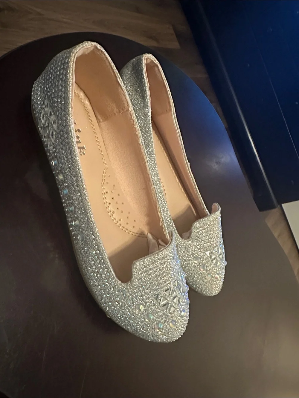 Link Silver Crystal-Embellished Women's Flats